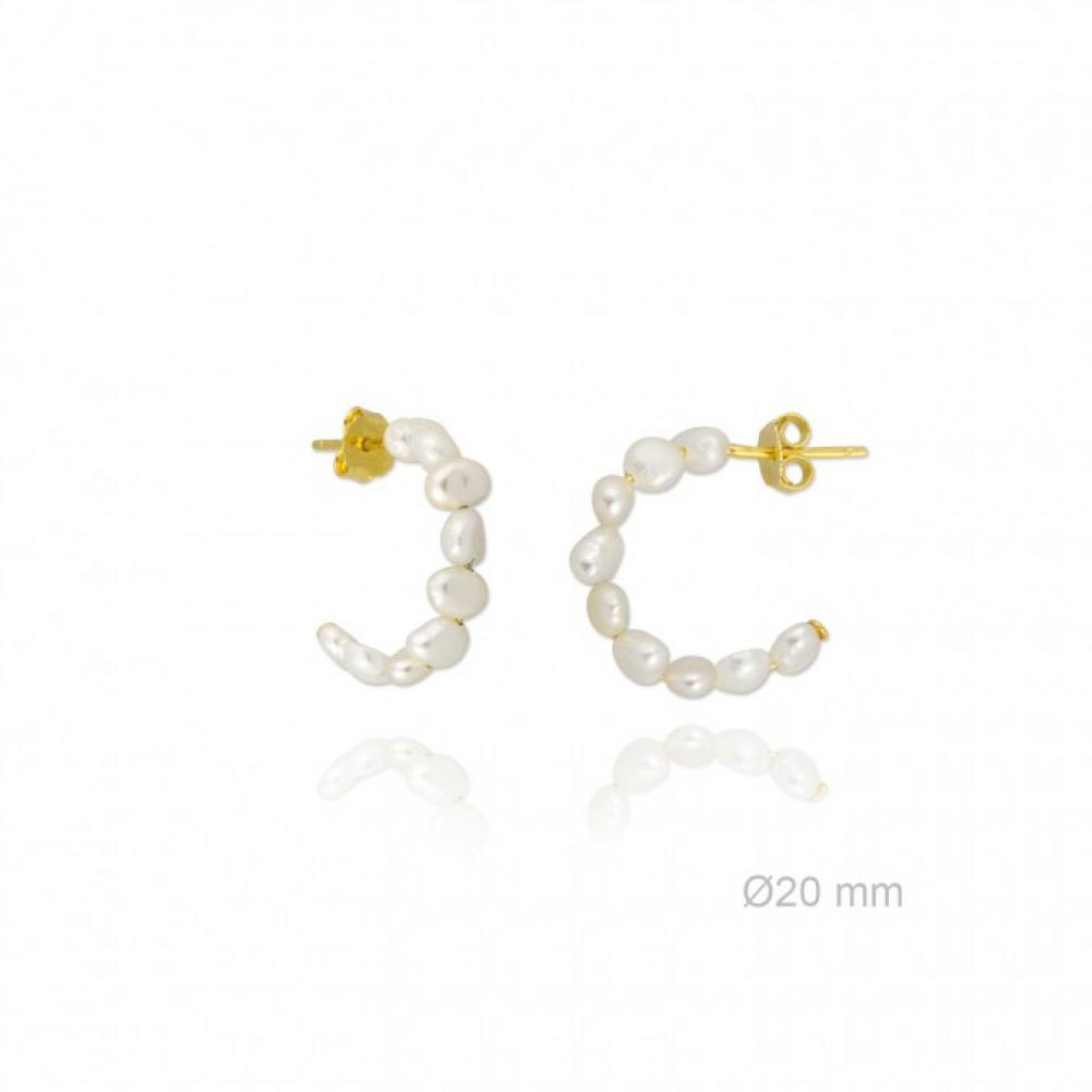 Gold plated earrings with real pearls