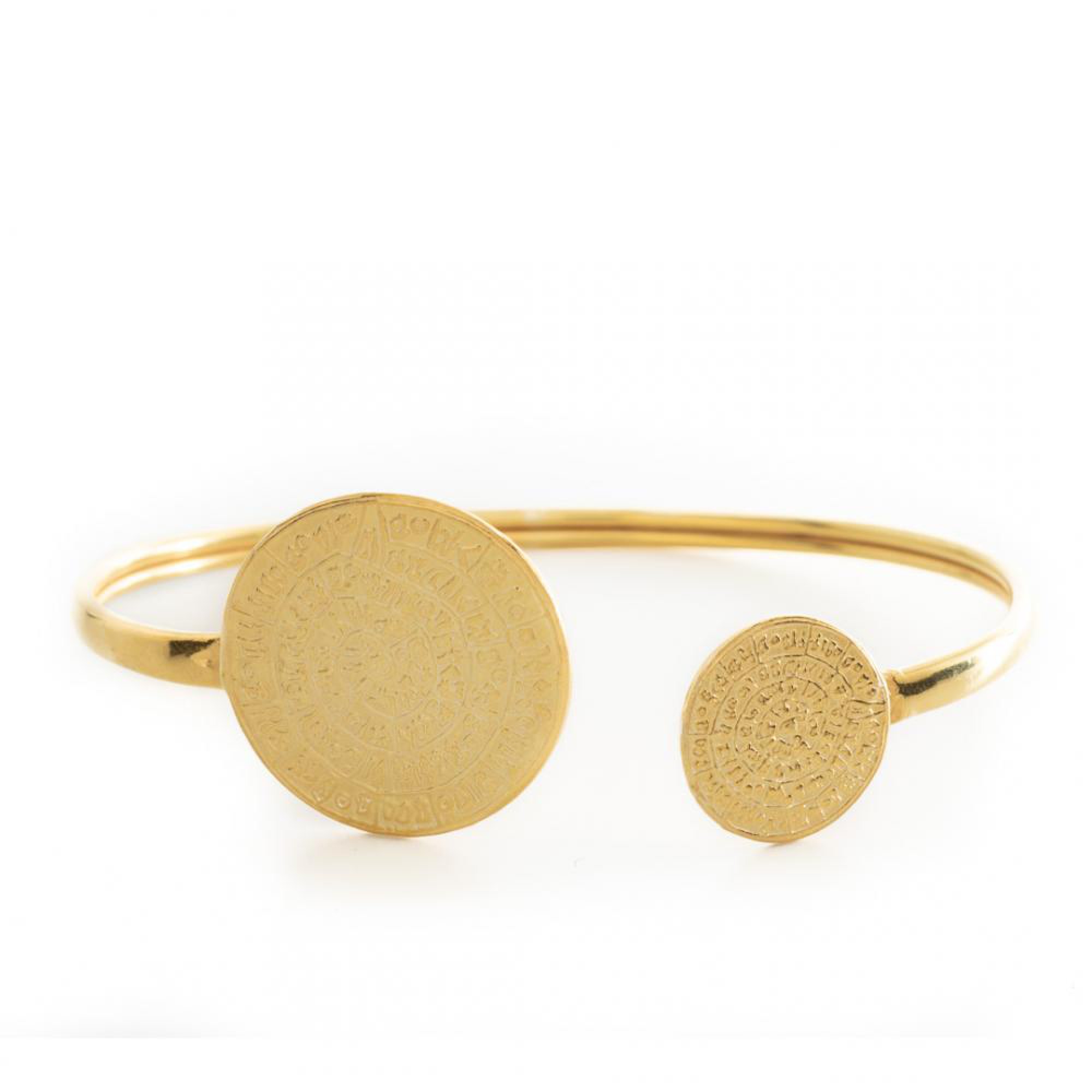 Gold plated adjustable Faistos Disc bracelet