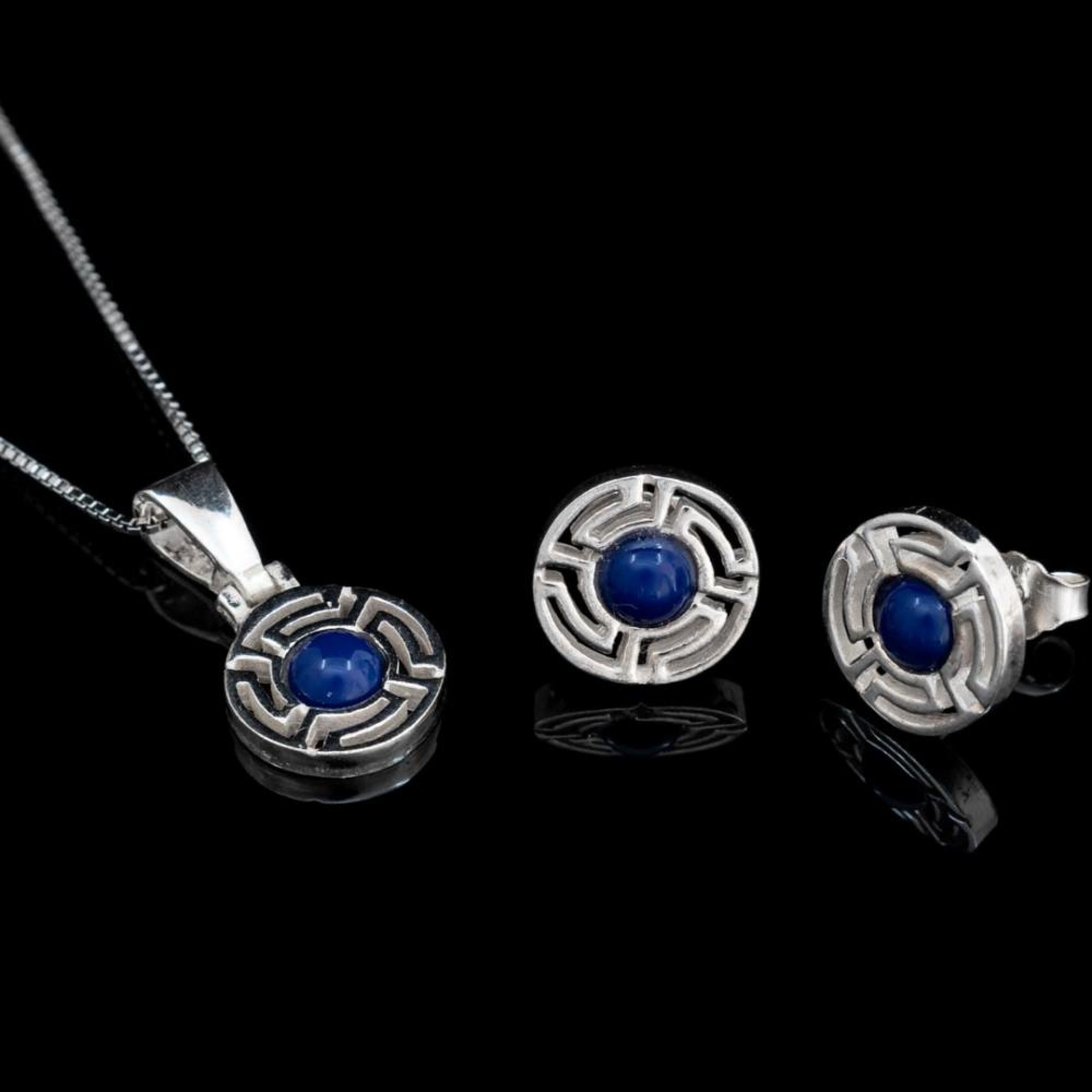 Σετ μαίανδρος σπείρα με πέτρες λάπις λάζουλι