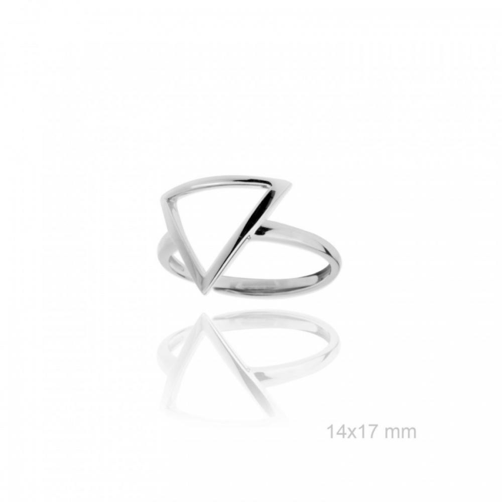 Silver geometrical ring