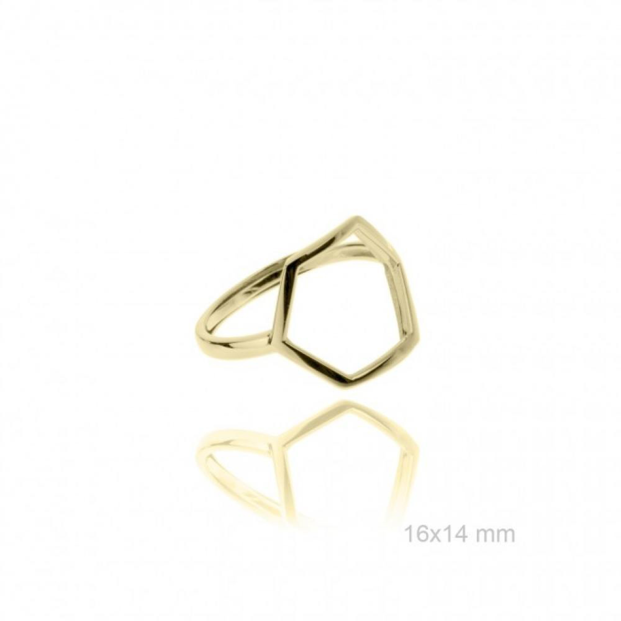 Gold plated geometrical ring