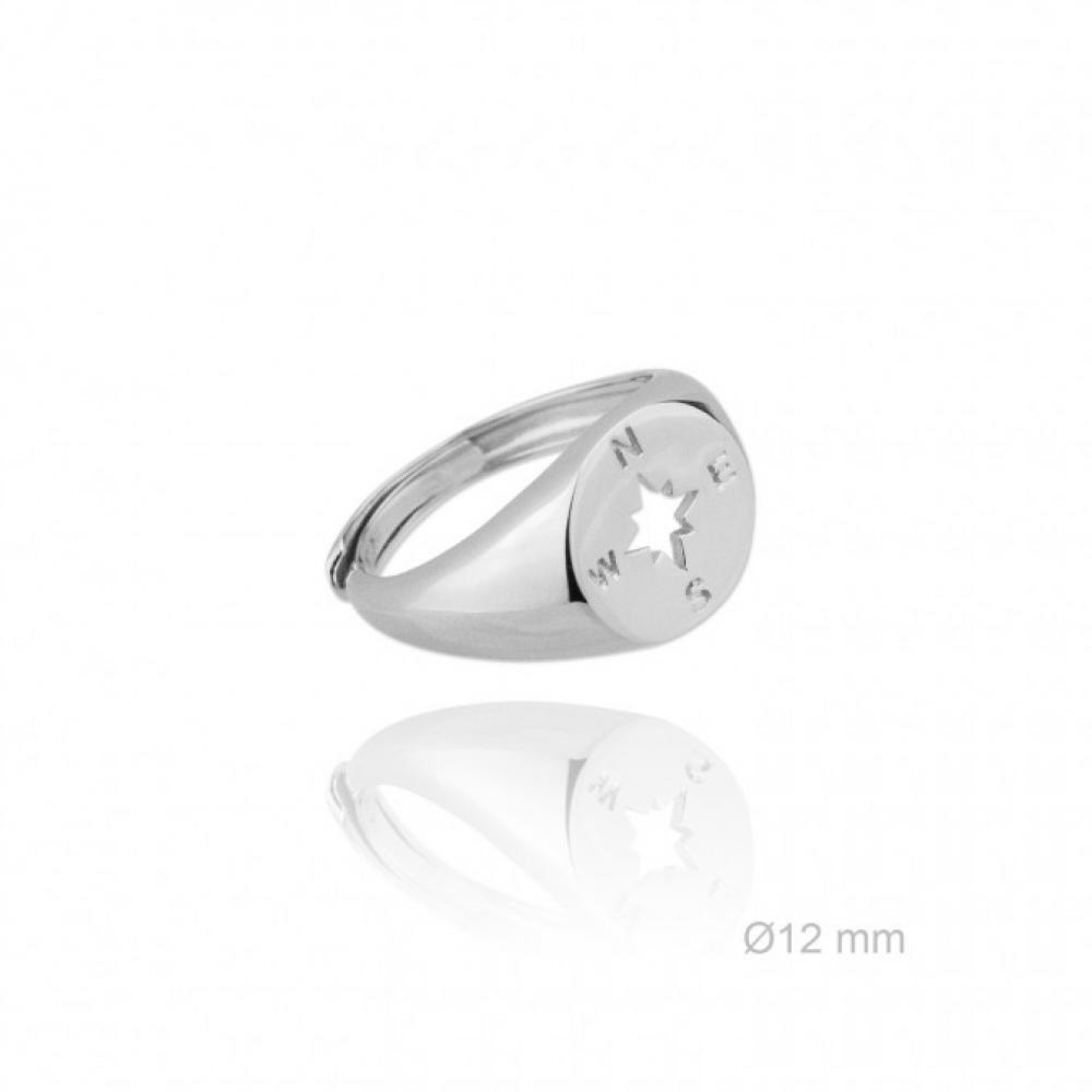 Silver compass ring