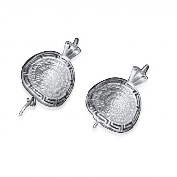 petsios Σκουλαρίκια δίσκος της Φαιστού με μαίανδρο κρεμαστά