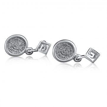 petsios Σκουλαρίκια δίσκος της Φαιστού με μαίανδρο κρεμαστά 