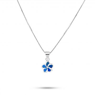 petsios Κολιέ λουλούδι με πέτρες όπαλ