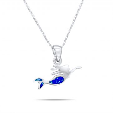 petsios Κολιέ γοργόνα με πέτρες όπαλ