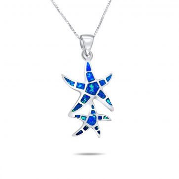 petsios Κολιέ διπλός αστερίας με πέτρες όπαλ