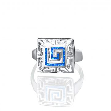 petsios Δαχτυλίδι με πέτρες όπαλ και μαίανδρο