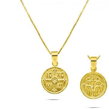 petsios Κολιέ κωνσταντινάτο επιχρυσωμένο