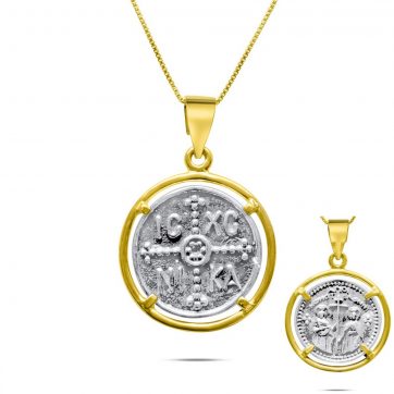 petsios Κολιέ κωνσταντινάτο με επιχρυσωμένο στεφάνι