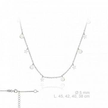 petsios Κολιέ με κυκλάκια και αστεράκια