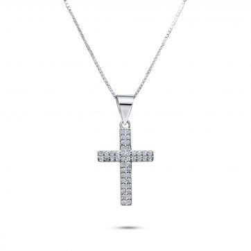 petsios Cross necklace with zircon stones