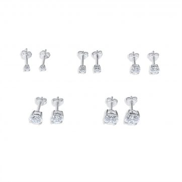 petsios Σκουλαρίκια καρφωτά με πέτρα ζιργκόν