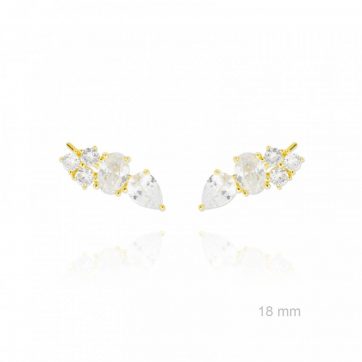 petsios Σκουλαρίκια climbers με πέτρες ζιργκόν