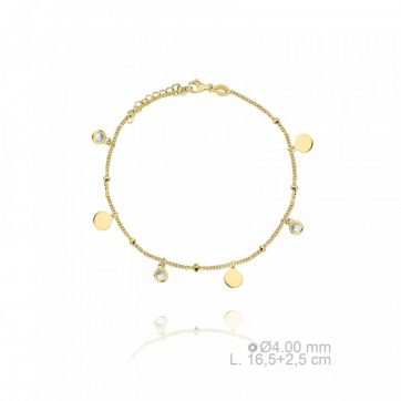 petsios Βραχιόλι επίχρυσο με πέτρες ζιργκόν