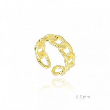 petsios Δαχτυλίδι με σχέδιο αλυσίδα επίχρυσο