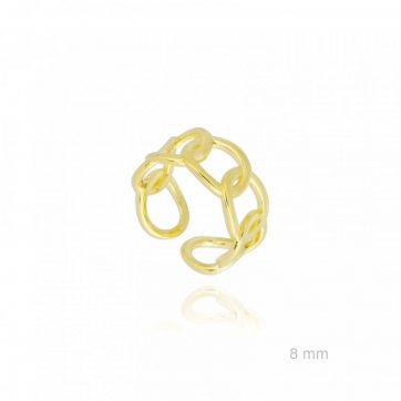 petsios Δαχτυλίδι με σχέδιο αλυσίδα επίχρυσο