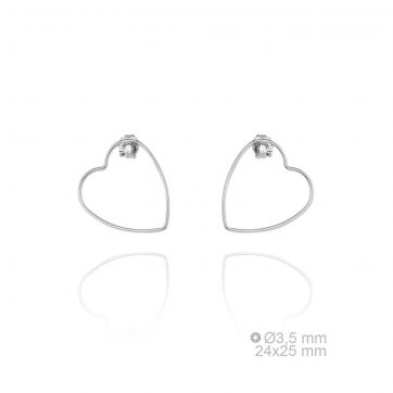 petsios Κρίκοι με πέτρα ζιργκόν σε σχήμα καρδιάς