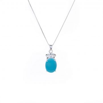 petsios Necklace with natural turquoise and zircon stones