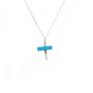 petsios Cross pendant with natural turquoise stone