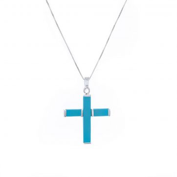 petsios Cross pendant with natural turquoise stones