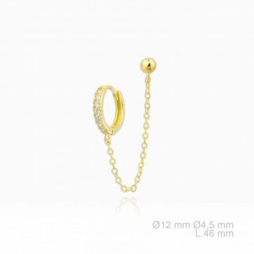 petsios Επίχρυσα σκουλαρίκια με πέτρες ζιργκόν