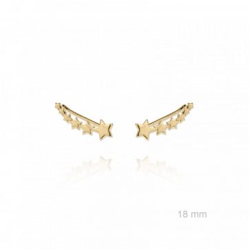 petsios Σκουλαρίκια climbers με αστέρια επίχρυσα