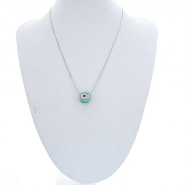 petsios Κολιέ με πράσινη χάντρα μάτι