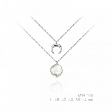 petsios Διπλό κολιέ με φίλντισι