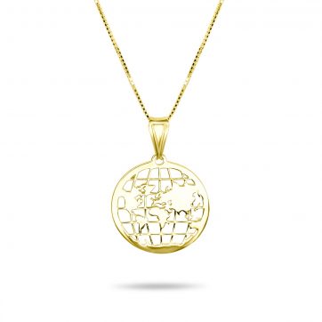 petsios Gold plated globe necklace