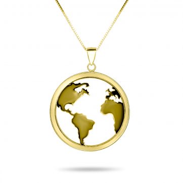 petsios Gold plated globe necklace