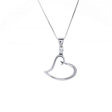 petsios Κολιέ καρδιά με ζιργκόν πέτρα