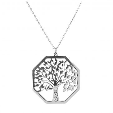 petsios Κολιέ δέντρο της ζωής με ζιργκόν πέτρες