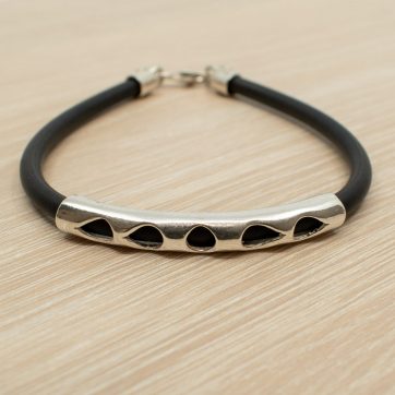 petsios Rubber silver bracelet