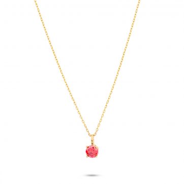 petsios Κολιέ επίχρυσο με χρωματιστή πέτρα