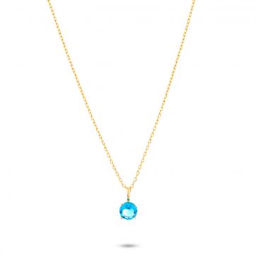 petsios Κολιέ επίχρυσο με χρωματιστή πέτρα