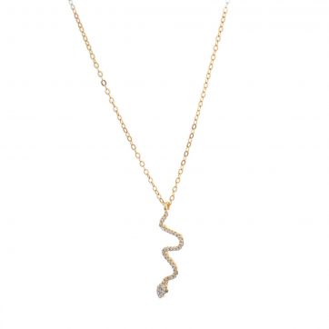 petsios Κολιέ επίχρυσο με πέτρες ζιργκόν