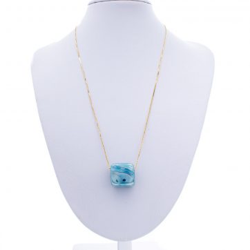 petsios Κολίε επίχρυσο με σκούρα βεραμάν χάντρα