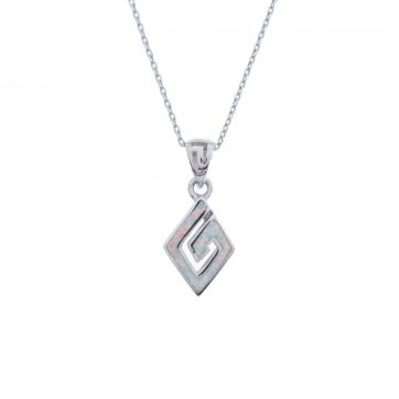 petsios Κολιέ μαίανδρος με λευκό όπαλ