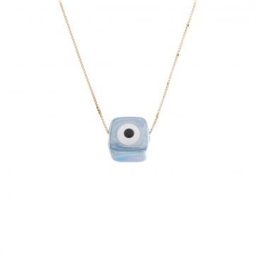 petsios Gold plated eye bead necklace