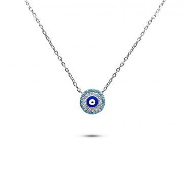 petsios Κολιέ μάτι με πέτρες ζιργκόν