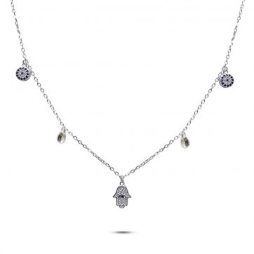 petsios Κολιέ με πέτρες ζιργκόν και κρεμαστά στοιχεία