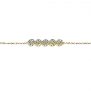 petsios Gold plated bracelet with natural zircon stones