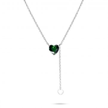 petsios Heart necklace with emerald stone