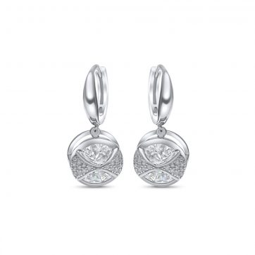 petsios Ασημένια σκουλαρίκια με πέτρες ζιργκόν