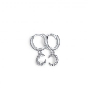 petsios Ασημένια σκουλαρίκια με πέτρες ζιργκόν