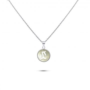 petsios Capricorn sign necklace with mother of pearl