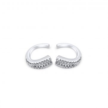 petsios Silver ear cuffs with zircon stones