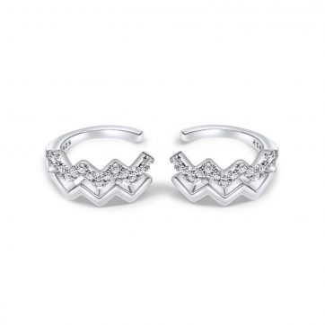 petsios Silver ear cuffs with zircon stones