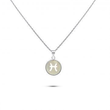 petsios Pisces sign necklace with mother of pearl